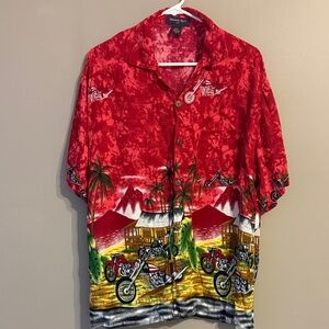 Banana Split USA Hawaiian Shirt. Motorcycles. Size XL